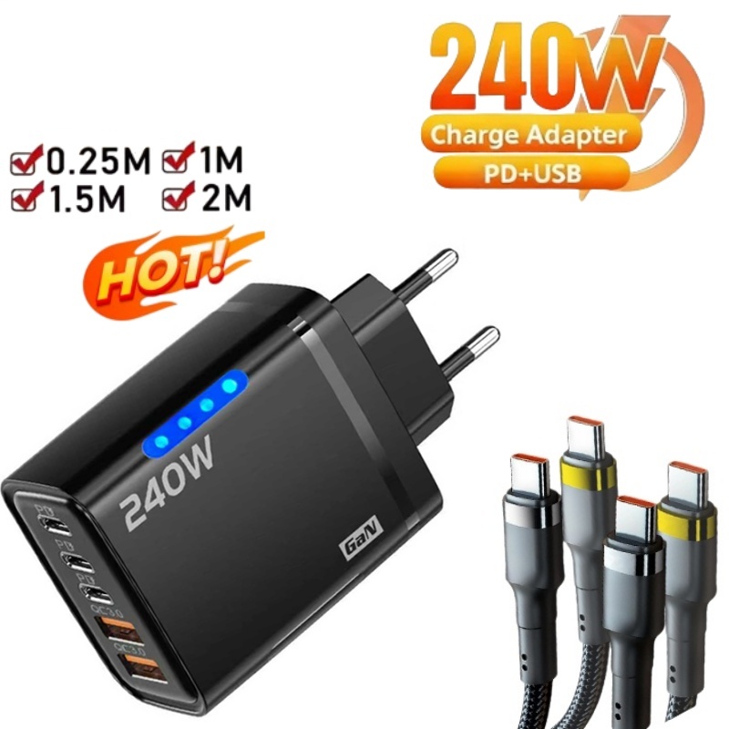 240W 5 in 1 GaN Desktop Charge - Cable Lock Laptop avaliação e preço