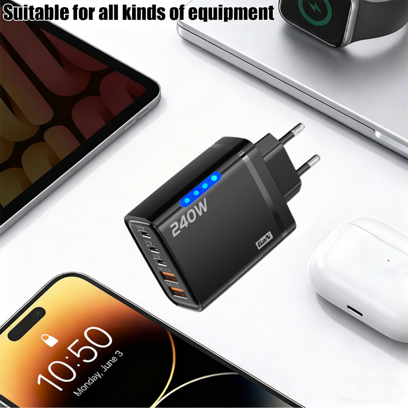 240W 5 in 1 GaN Desktop Charge - Cable Lock Laptop avaliação e preço