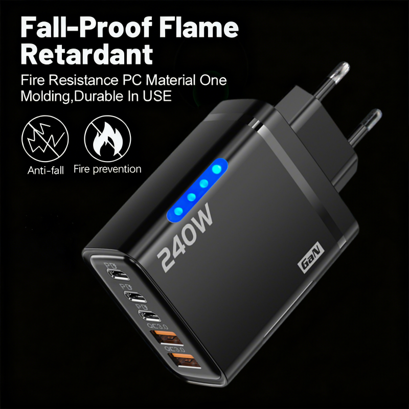 240W 5 in 1 GaN Desktop Charge - Cable Lock Laptop avaliação e preço