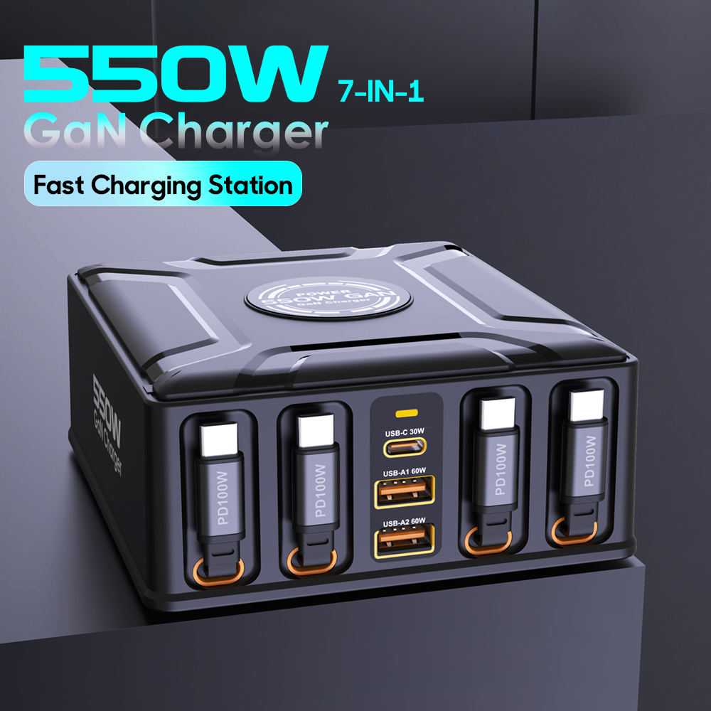 550W 7-in-1 Charging Station w - Cable Lock Laptop avaliação e preço