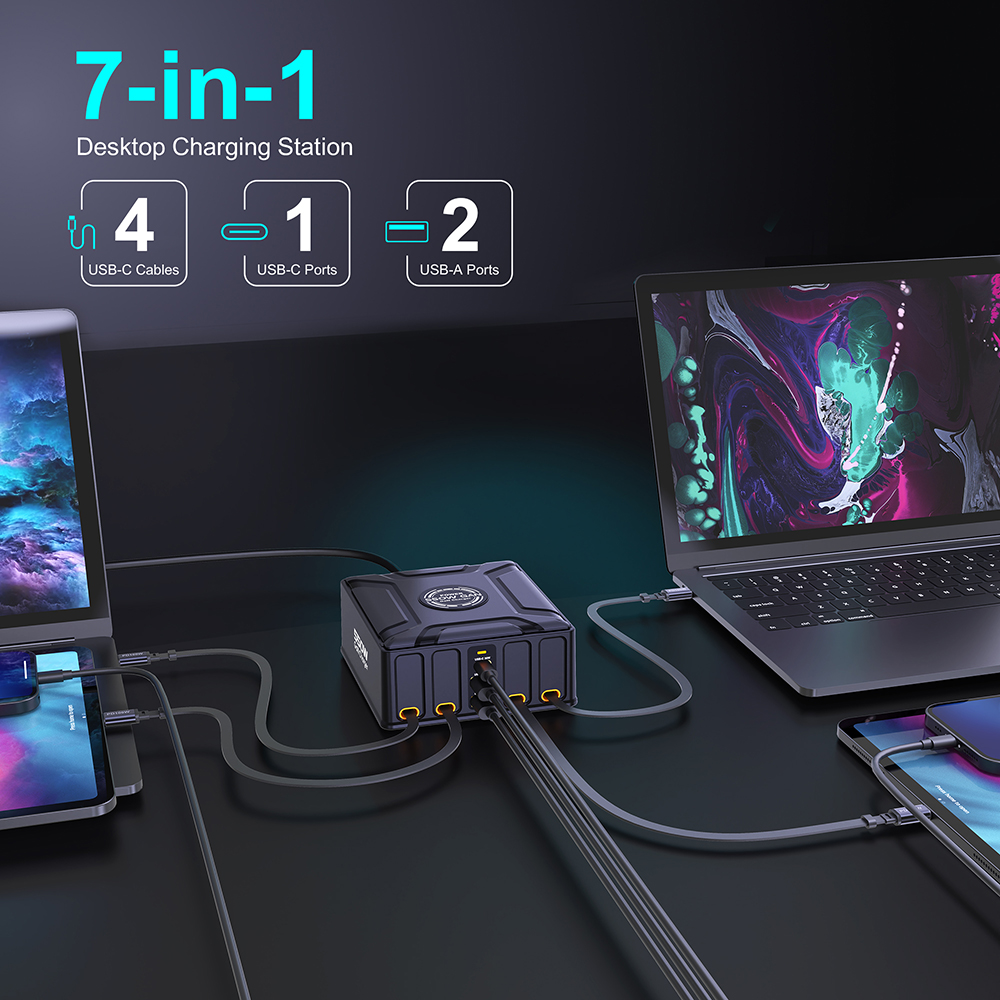 550W 7-in-1 Charging Station w - Cable Lock Laptop avaliação e preço