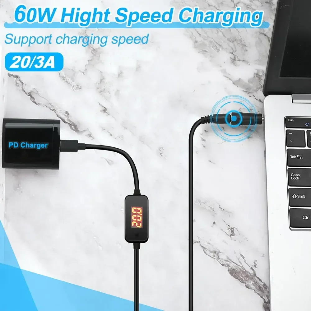 Type C to DC5.5x2.1mm Power Ad - Cable Lock Laptop avaliação e preço